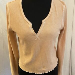 American Eagle Outfitters Tan Long Sleeve Top
